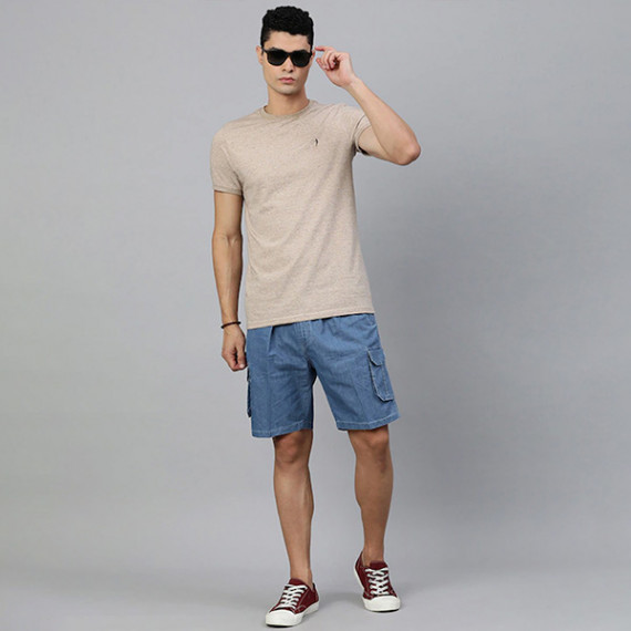 https://www.facemarshal.com/products/men-blue-solid-pure-cotton-cargo-shorts